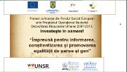 Impreuna pentru informarea, constientizarea si promovarea egalitatii de sanse si gen